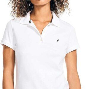 NWOT Nautica Women's Short Sleeve 100% Cotton Polo Shirt Preppy Size XL
